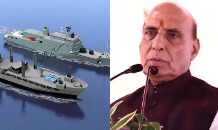 Defence Minister Launches Fleet Support Ship-1 At HSL In Vizag